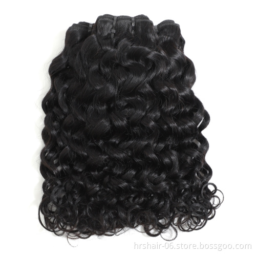 8A water wave hair flat weft natural black virgin filipino hair 3 bundles with closures free sample hair bundles